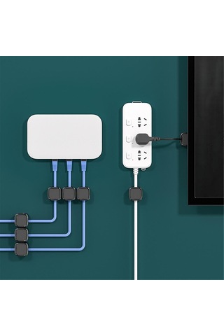 24 Adet Manyetik Kablo Düzenleyici Klipsli Kablo Yönetimi Tel Tutucu Şarj Kablosu Sarıcı Duvara Monte Kanca-a Beyaz