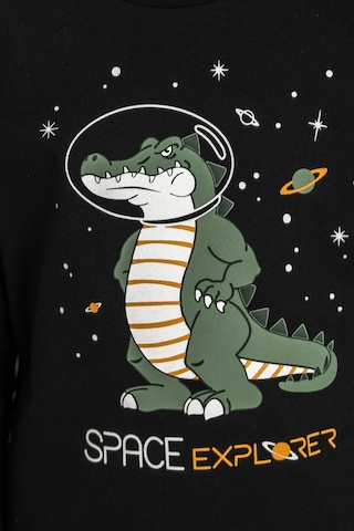 Minipomes 3-9 Yaş Erkek Çocuk Space Expo Crocodil Süprem Pijama Takım Siyah