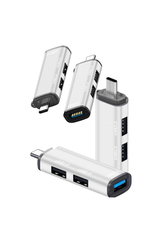 Type-c Usb Çoğaltıcı Type-c Girişini 3 Usb Porta Çeviren Cihaz Aparat Portatif Usb Çoklayıcı