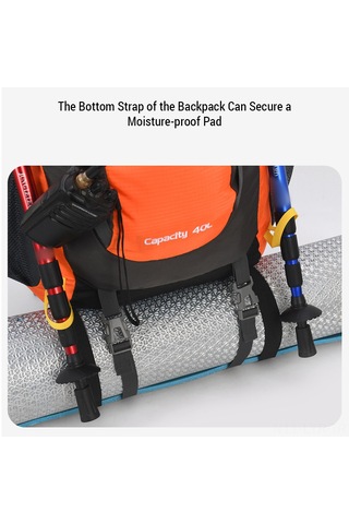 Ranyeek Hafif Ve Konforlu 40l Outdoor Sırt Çantası - Yürüyüş Ve Kamp İçin Asker Yeşili Yeşil