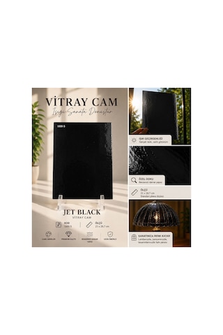 Dekoratif Vitray Cam Jet Siyahı Dokulu 21x29,7 Cm