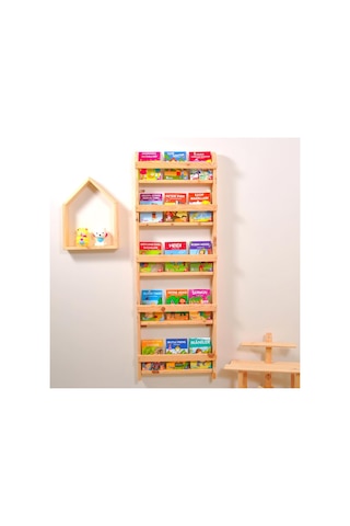 Markaawm Çocuk Odası Eğitici Montessori Mobilya Kitaplık Raf Duvar Rafı 5 Çok Renkli