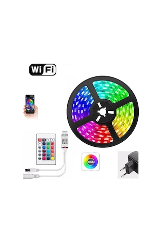 Exeo Wifi Rgb 3 Çipli Şerit Led Işık Silikonlu Su Geçirmez 5 Mt