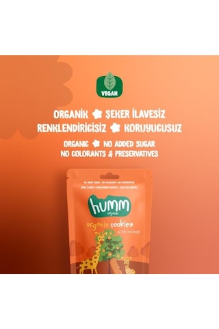 Organik Vegan Portakallı Kurabiye Atıştırmalık Paketi - 6 Adet 320 G