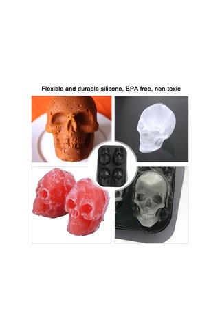 Springsun 2 Adet Kafa Şekilli Silikon Buz Kalıbı - 4 Bölmeli, Ev Ve Bar Kullanıma Uygun, Yemek Grubu, Esnek Ve Sağlam Çok Renkli