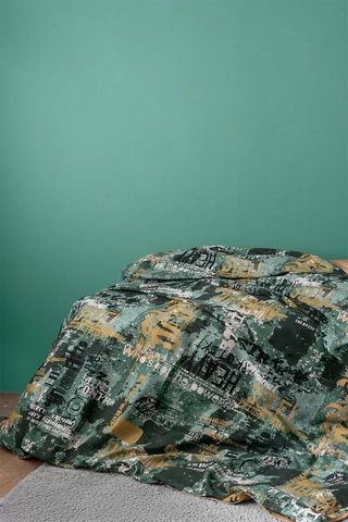 İssimo Home Rocky %100 Pamuk Saten Tek Kişilik Nevresim Takımı Kahverengi - Mavi