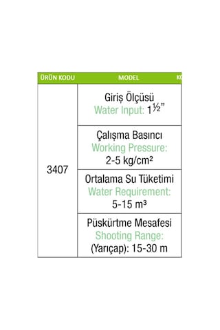 Metsan 3407 Atılgan Açılı Yağmurlama Başlığı 1 1/2"