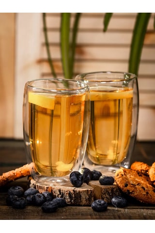 Heatpro 450 Ml Yüksek Cam Çift Duvarlı Bardak Seti 251493127 Beyaz