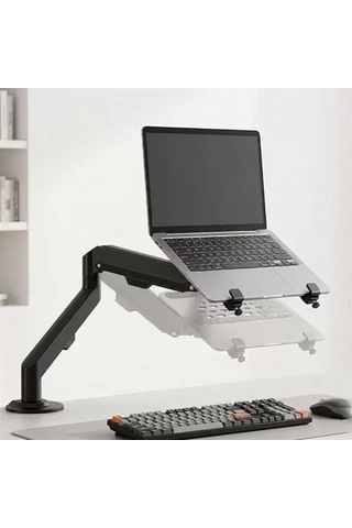 Hubrendy Sh Powermaster Pm-27096 Profesyonel Amortisörlü 2'si 1 Arada Laptop Ve Monitör Standı