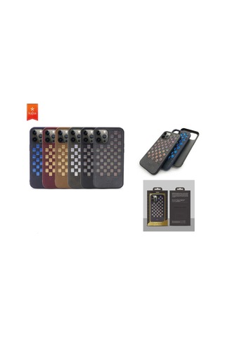 Kajsa Apple Uyumlu iPhone 12 Pro Max Kılıf Kajsa Preppie Serisi Spotlight Woven Kapak ZORE-218985