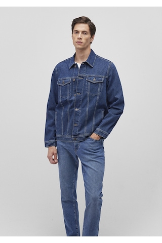 Mavi - Drake 90'lar Puslu Koyu Mavi Jean Ceket 010143-87939 Lacivert