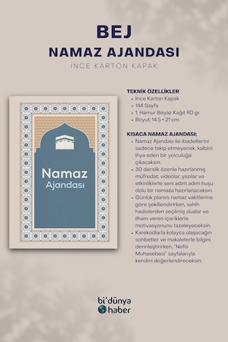 Namaz Ajandası Bej Çok Renkli
