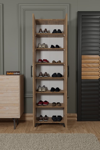 Ae-3085 Selen Atlantik Çam Ayakkabılık, 7 Raflı, Ayaklı, 2 Kapakl Atlantik Çam