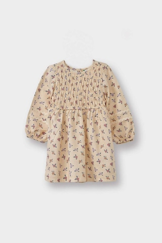Defacto Kız Bebek Çiçekli Twill Elbise G3513a525auer120 Ekru-er120