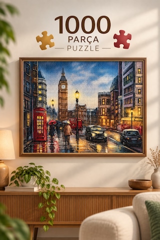 1000 Parça Londra Puzzle 48 X 68 Cm Yüksek Baskı Kaliteli Eğlenceli Puzzle
