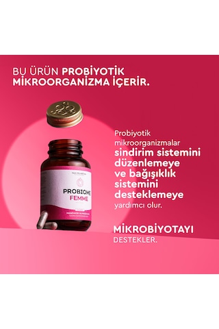Probiome-femme Probiyotik Ve Prebiyotik İçeren Takviye Edici Gıda 60 Kapsül