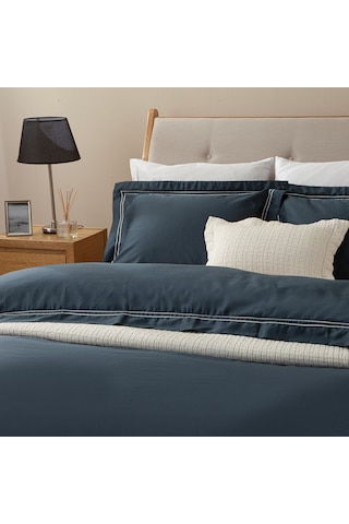 Glad %100 Pamuk King Size Nevresim Seti 230x220 Cm Mavi/beyaz 47459293