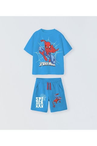 Name Baby & Kids Erkek Çocuk Spiderman Şortlu Takım Mavi