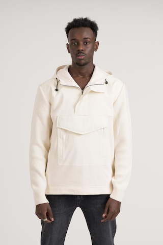 Regular Fit Kapşonlu Kanguru Cepli Sweatshirt krem