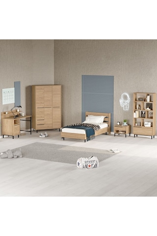 Bohem Genç Odası Takımı 6'lı Set Beyaz Boh26-w Kahverengi
