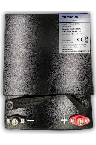 Ortec 60v 20ah Lifepo4 Elektrikli Motosiklet Aküsü - 60v 5a Lityum Şarj Aleti Seti
