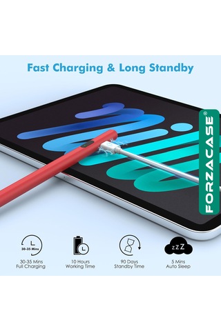 Forzacase Apple Uyumlu iOS Android Tablet Ve Telefonlar İle Led Göstergeli Dokunmatik Kalem Kırmızı - Fc1161 Kırmızı