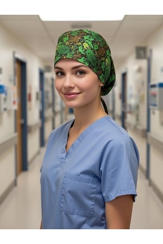 Likralı Doktor, Hemşire Bonesi, Cerrahi Bone, Renkli Bone, Medikal Bone, Desenli Bone, Likralı Bone Sarı