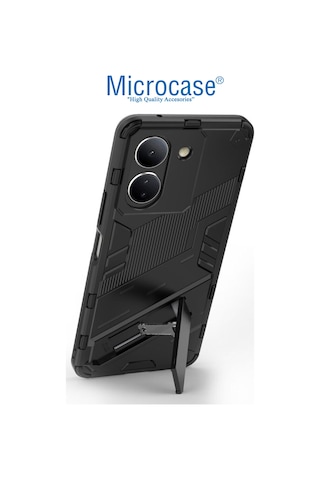 Vivo Y36 Matrix Serisi Armor Standlı Kılıf - Siyah Al3416