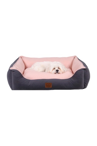 Lucy Köpek Yatağı 40 55 18 Cm Gri Pembe - Yüksek Kaliteli Pet Minderi, Yumuşak Ve Dayanıklı Kumaş, 30 C Y