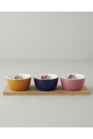 English Home Garden Serenity Stoneware 4 Parça Sunumluk 9,5x5 Cm Renkli Çok Renkli