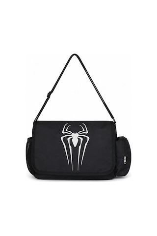 Sevbano Spider-man Örümcek Adam Logo Baskılı Unisex Okul, Spor, Ofis Çok Siyah