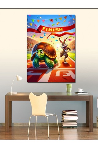 Kanvas Tablo Tavşan Ve Kaplumbağa Hikayesi 50cmx70cm