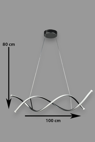 Lumora Gri Renk Beyaz Ledli Cafe - Mutfak - Salon 2 Li Led Avize Gri