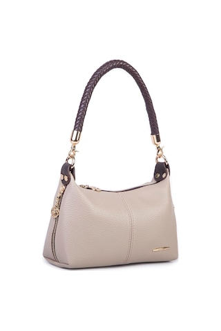 Nas Bag Kadın Mini Omuz Ve Çapraz Çanta Örgülü Askılı En: 23 Cm , Boy: 14 Cm Kum Kahve Lopez
