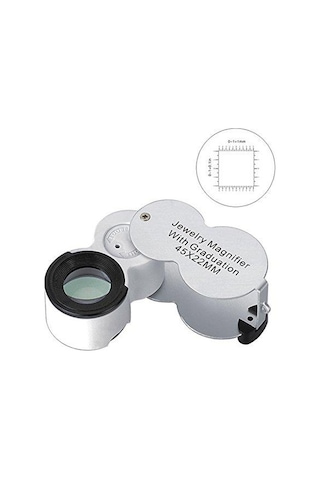 45X 22Mm Katlanır Ölçekli Optik Lens 2 Beyaz Led 1 Uv Led Işıklı