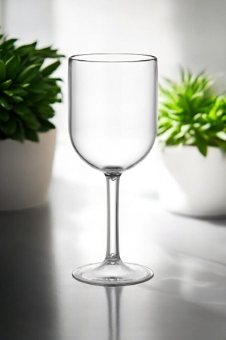 Kırılmaz Çizilmez Şarap Bardağı 400 Ml Cam Gibi Şeffaf Polikarbon Şarap Kadehi 6 Adet Şeffaf
