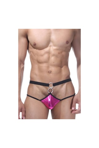 Tegangold Fantezi Pembe Önü Halkalı Alımlı Erkek String-tanga Mh4594 Pembe