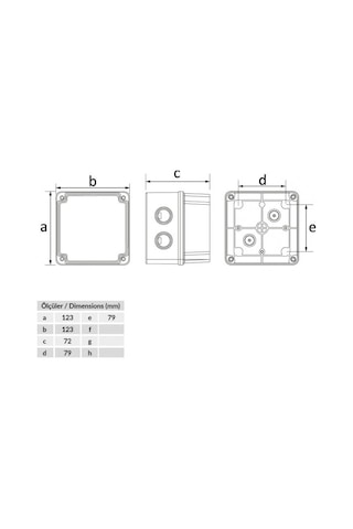 Bemis Ip44 120x120x70 Mm Halogen Free Plastik Buat Bb1-0531-0003