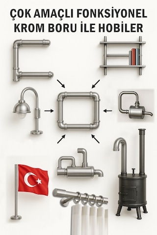 Krom Boru Dış: 60mm - İç: 54mm Boy: 1 Metre