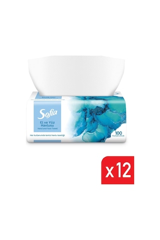 Sofia El Ve Yüz Havlusu 100 Lü 12 Paket