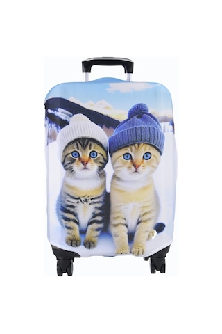 My Saraciye 83 Kedi Kar Valiz Kılıfı, Bavul Kılıfı - Kedi Kar 83 001