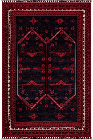 Kırmızı Renkli Afgan Tarzı Altı Kaymaz Şönil Kilim-57