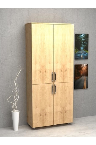 Kobiç Ofis Dosya Dolabı Kilitli Tam Kapak Suntalam Dolap 70x35x185 Cm Meşe Meşe