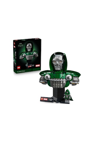 LEGO® ǀ Marvel Doktor Doom Büstü 76345 - Yetişkinler için Minifigür İçeren Dekoratif Model Yapım Seti (379 Parça)