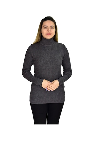 Kadın Büyük Beden Balıkçı Yaka Kazak R22897 Bgl-st03178-1 001