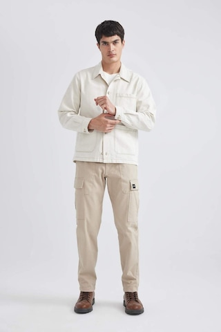 DeFacto Regular Fit Polo Yaka Keten Karışımlı Düğmeli Cepli Yazlık Gömlek Ceket B4529AX24SPBG307