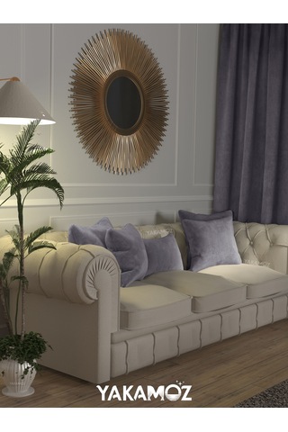 Br Yakamoz Gümüş Grisi Kırlent , Yastık Kılıfı Kadife Görünümlü Velvet Touch Serisi Gümüş Grisi