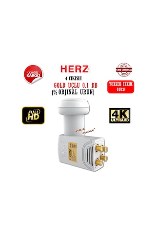 Herz Hr 904 Dört Çıkışlı Universal Lnb Full Hd 0.1Db Herz Hr 904 Dört Çıkışlı Universal Lnb Full Hd 0.1Db