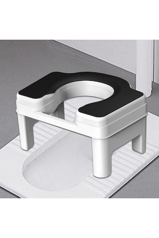 Suntek Tuvalet Taburesi Taşınabilir Kaymaz 18,5cm-beyaz-siyah