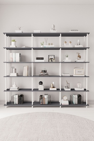 Çevir Kur 200 Cm Antrasit Kitaplık Bd 200 177 29 Cm Antrasit